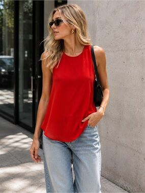 Aritzia Wilfred Red Sleeveless Blouse